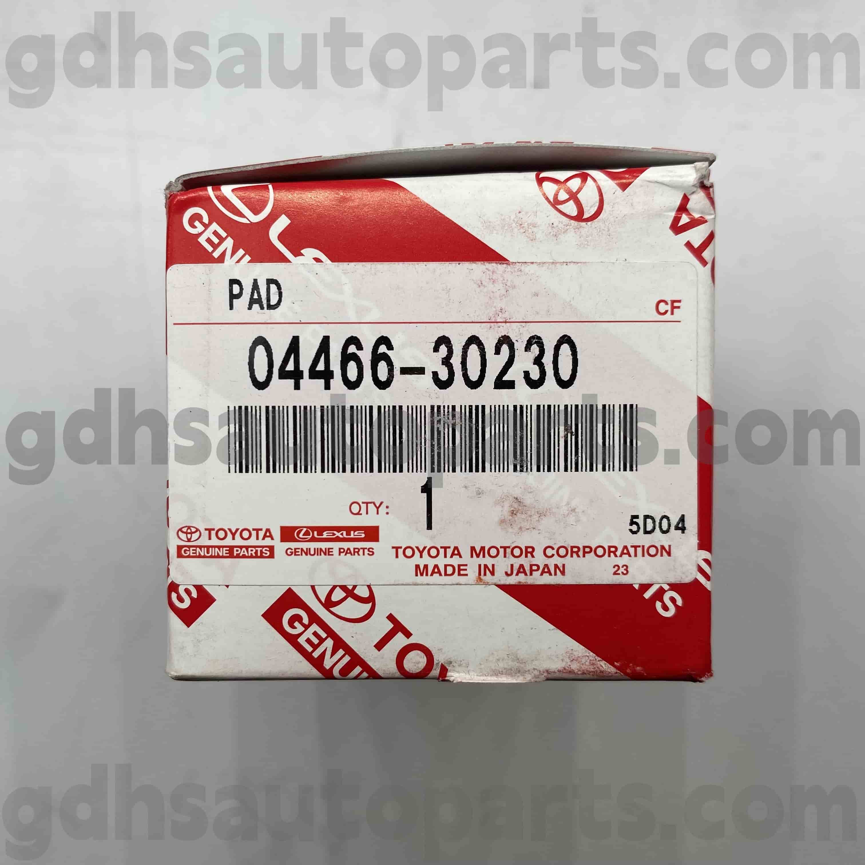 04466-30230 Toyota Originalni deli Zadnje zavorne ploščice za Mark X, Crown, Reiz Chassis št. Grs20# Grx13#