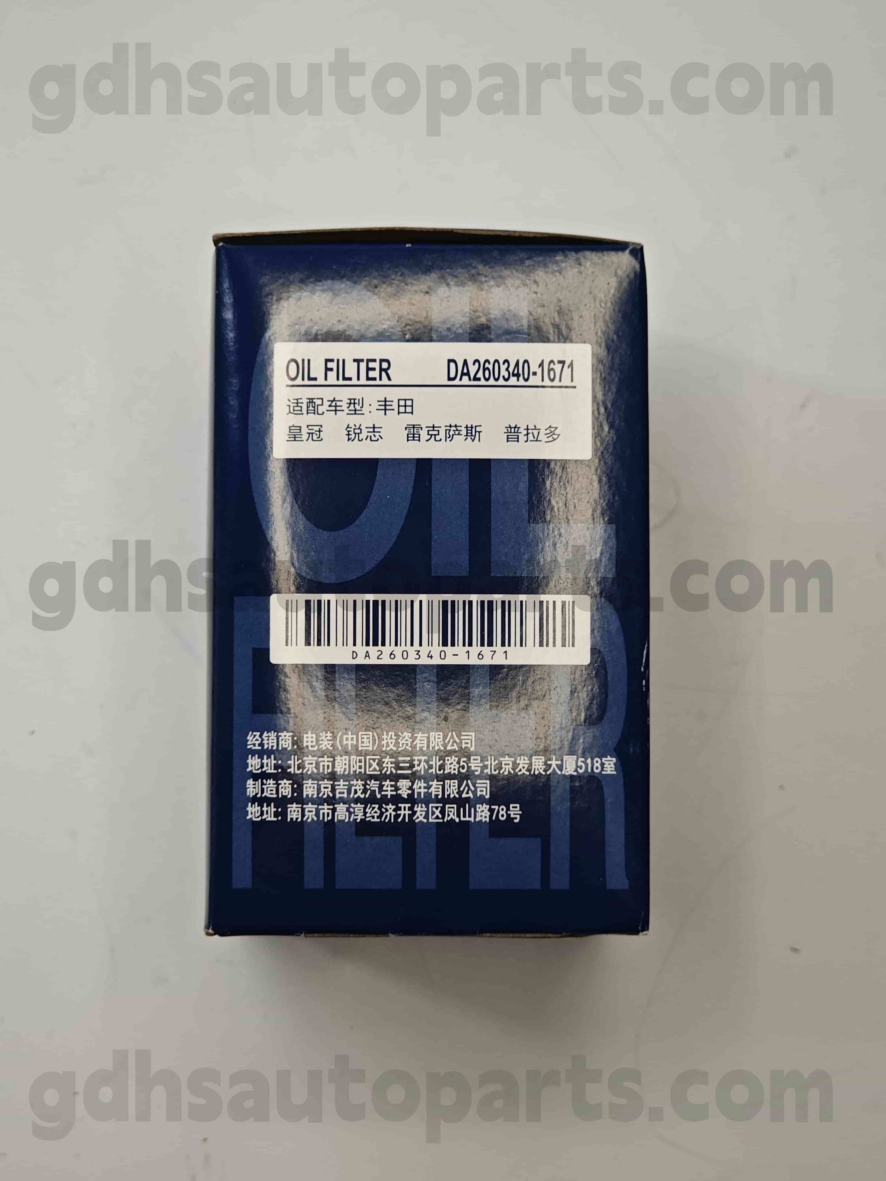 DA260340-1671 TOYOTA ORISTNI DETERJI OLNI FILTER ŠT. ŠT. GRX122 GRS182 OE št. 04152-YZZD5